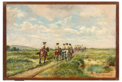 Jean-Louis-Ernest MEISSONIER Lyon, 1815 - Paris, 1891 Les mousquetaires Huile sur panneau, une planche, parqueté