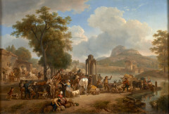 Jean-Louis DEMARNE Bruxelles, 1752 – Paris, 1829 Le passage du bac Huile sur toile