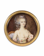 Pierre-Adolphe HALL Borås, 1739 - Liège, 1793 Portrait d'Adèle Romany, dit autrefois de Mademoiselle Romane de l'Opéra Miniature sur.