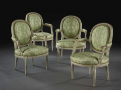 SUITE DE QUATRE FAUTEUILS À LA REINE D'ÉPOQUE LOUIS XVI Estampille de Jean-Baptiste Boulard