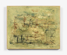 ZAO WOU- KI (1920 - 2013) SANS TITRE - 1952 Huile sur carton fin marouflé sur toile