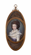 D'après Claude BORNET Paris, 1733 - 1804 Portrait de Louise de Savoie-Carignan, princesse de Lamballe Miniature sur ivoire, de forme..