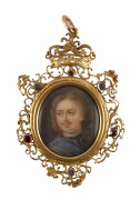 Ecole étrangère de la première partie du XIXe siècle  Portrait du tsar de Russie Pierre Ier le Grand Aquarelle gouachée sur trait de...