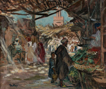 <b>Henri PONTOY</b> 1888 - 1968<br/>Le souk, Marrakech