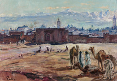 <b>Henri PONTOY</b> 1888 - 1968<br/>Les remparts de Marrakech