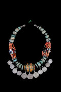 <b>COLLIER EN PERLES D’AMAZONITE ET CORAIL</b> <br/>Maroc, fin 19e siècle