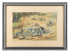 Géo HAM (Georges Hamel) 1900-1972 Louis Chiron au Grand Prix d'Antibes 1928