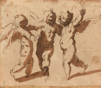 Jacopo Antonio NEGRETTI, dit PALMA le Jeune Venise, 1544 - 1628 Recto : Trois putti ; Verso : Plusieurs études de figures Plume et e...