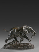 D'après Antoine-Louis BARYE Paris, 1795 - 1875 Éléphant du Sénégal Bronze à patine brun nuancé, fonte posthume