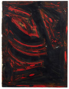 Bernard AUBERTIN (1934 - 2015) EMPREINTE NOIRE ET ROUGE - 1959 Huile sur papier