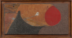 Jean PIAUBERT (1900 - 2002) SANS TITRE - 1992 Technique mixte, collage et sable sur panneau