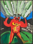 Bengt LINDSTRÖM (1925 - 2008) PERSONNAGE FLAMBANT - 1973 Acrylique sur papier marouflé sur toile