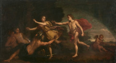 Louis de BOULLOGNE le Jeune Paris, 1654 - 1733 Apollon et Daphné Toile, anciennement de forme cintrée, agrandie en partie supérieure