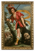 Bernardo STROZZI Gênes, 1581 - Venise, 1644 David tenant la tête de Goliath Huile sur toile