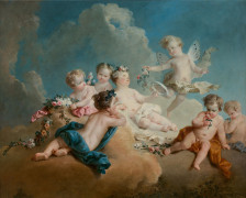 ¤ Auger LUCAS Paris, 1685 - 1765 Allégories des Saisons Suite de quatre huiles sur toiles