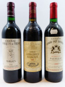 8 bouteilles 3 bts : CHÂTEAU MARQUIS DE TERME 1989 4è GC Margaux (étiquettes fanées)