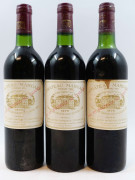 3 bouteilles CHÂTEAU MARGAUX 1975 1er GC Margaux (2 base goulot