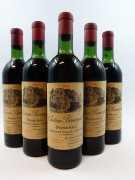 5 bouteilles CHÂTEAU BEAUREGARD 1961 Pomerol (3 légèrement bas