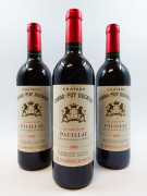 6 bouteilles CHÂTEAU GRAND PUY DUCASSE 1991 5è GC Pauillac (étiquettes léger tachées)