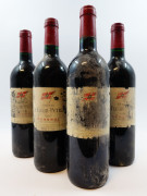 4 bouteilles CHÂTEAU LA FLEUR PETRUS 1997 Pomerol (étiquettes très abimées, déchirées