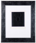 Victor VASARELY (1906 - 1997) Manipur - 1973 Sérigraphie en argent sur fond noir entourée d'un filet violet