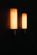 Poul HENNINGSEN 1894 -1967 Paire d’appliques dites « Elongated Lamp » – 1934Long Light lamps. Designed in 1931 Structure en laiton p...