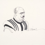 Enki BILAL  Né en 1951 Portrait du général Vertegoutte Feutre sur papier pour un dessin représentant le général. Signé. Encadr...