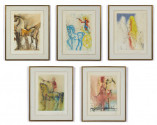 Salvador DALI (1904 - 1989) Les Chevaux Daliniens - 1970/72 5 lithographies en couleurs de la série de 25