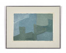 Serge POLIAKOFF (1900 - 1969) Composition bleue et verte - 1956