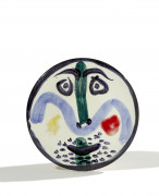 Pablo PICASSO (1881-1973) Visage n°130 - 1963 (A.R # 479) Assiette ronde