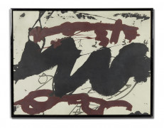 Antoni TAPIES (1923 - 2012) Roig i negre 2 - 1985 Eau-forte, aquatinte et carborandum en couleurs, avec relief