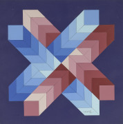 Victor VASARELY (1906 - 1997) Composition - circa 1970 Collage de sérigraphie en couleurs sur fond imprimé