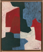 Serge POLIAKOFF (1900 - 1969) COMPOSITION ABSTRAITE - 1966 Tempera sur papier marouflé sur toile par l'artiste