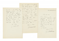 CAILLEBOTTE (Gustave)  Réunion de 3 lettres autographes signées à Claude Monet.