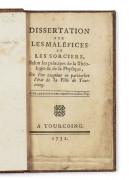 [VALMONT (de)]  Dissertation sur les maléfices et les sorciers, selon les principes de la théologie & de la physique, où l'on examin..