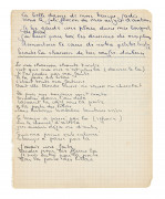 BRASSENS (Georges)  Manuscrit autographe pour la chanson Les Lilas.