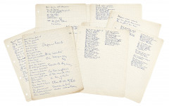 BRASSENS (Georges)  Manuscrits autographes pour la chanson Le Vieux Léon.