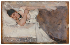 Norbert GOENEUTTE Paris, 1854 - Auvers-sur-Oise, 1894 Le repos Huile sur panneau, une planche