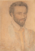 Pierre DUMONSTIER Paris, 1540 - 1601 Portrait de Bernard Nogaret, seigneur de La Valette, amiral de France (1553-1592) Crayon noir e...