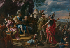 Agostino MASUCCI Rome, 1691 - 1768 La dispute entre Ajax et Ulysse pour les armes d'Achille Huile sur toile