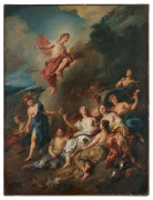 Jean-François de TROY Paris, 1679 - Rome, 1752 Apollon et les muses Huile sur toile, à vue chantournée