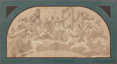 Teodoro GHISI Mantoue, 1536 - 1601 Les anges musiciens, étude pour un compartiment du plafond de la chapelle funéraire de Charles II...