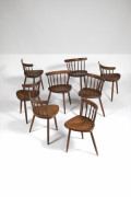 George NAKASHIMA 1905-1990 Suite de huit chaises dites « Mira » - 1969