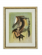 Wifredo LAM (1902 - 1982) Les loa petro enfantent dans la danse - 1973 Planche 5/6 de la suite illustrant "Le Regard vertical" - poè...