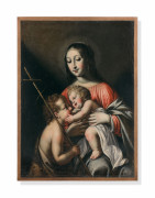 Guy FRANÇOIS Le Puy-en-Velay, vers 1578 – 165 La Vierge à l'Enfant avec le petit saint Jean-Baptiste Toile d'origine