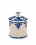 PETIT POT À POMMADE COUVERT CYLINDRIQUE EN PORCELAINE TENDRE DE SAINT-CLOUD DU XVIIIe SIÈCLE