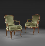 PAIRE DE FAUTEUILS EN CABRIOLET D'ÉPOQUE LOUIS XV