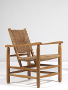 Charlotte PERRIAND 1903-1989 Fauteuil paillé n°21 dit « Chamrousse » le modèle créé en 1935