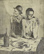 Pablo PICASSO (1881 - 1973) Le repas frugal - septembre 1904, Paris Eau-forte et grattoir sur zinc