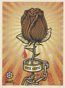 Shepard FAIREY ( OBEY GIANT) (Américain - Né en 1970) Rise Above - 2006 Sérigraphie en couleurs